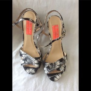 Kate Spade Florence Broadhurst floral strap heels